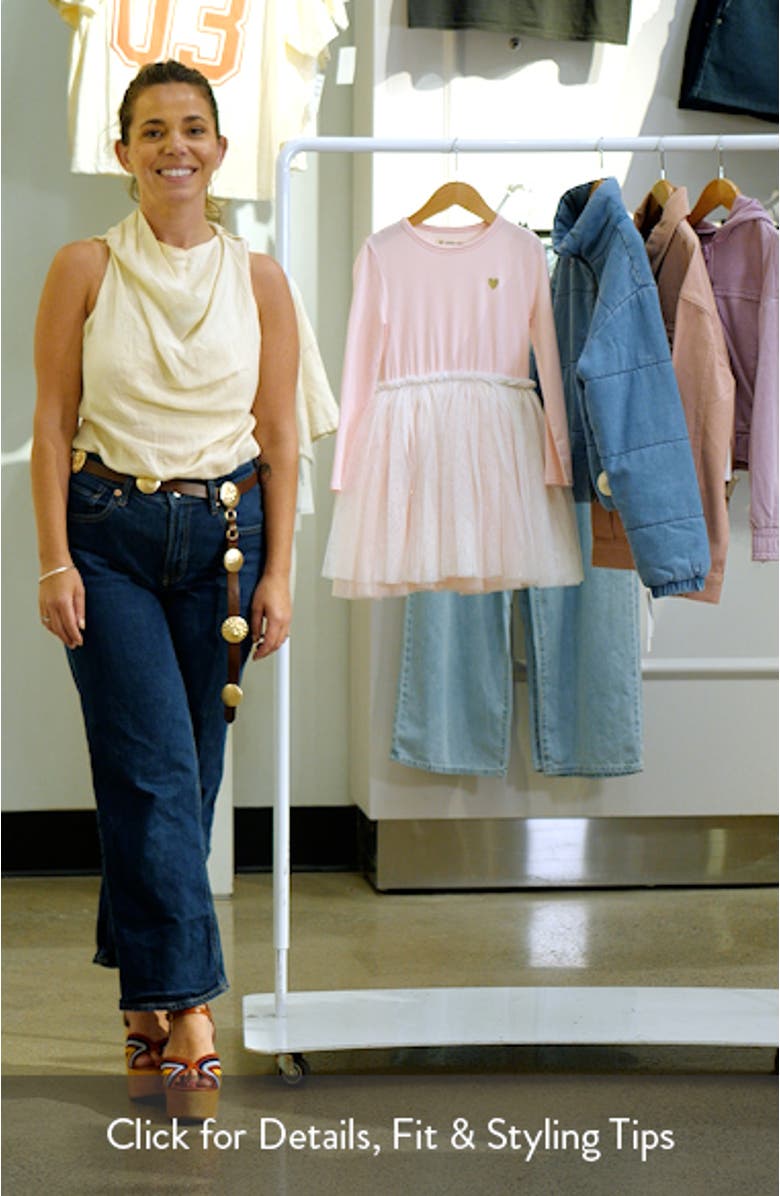 Kids' Long Sleeve Jersey & Tulle Dress, sales video thumbnail