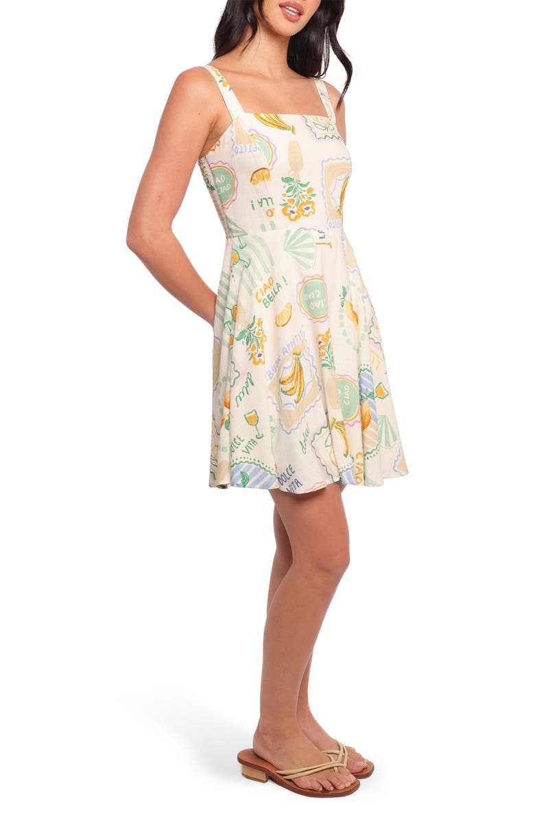 Petal & Pup Willow Print A-Line Minidress, Main, color, Edan