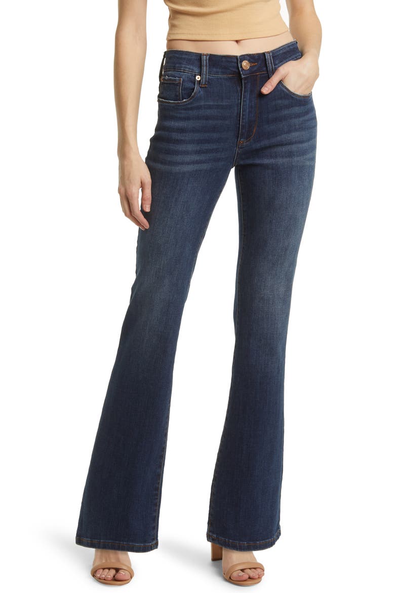 Mandy High Waist Baby Bootcut Jeans, Main, color, BACKWATER
