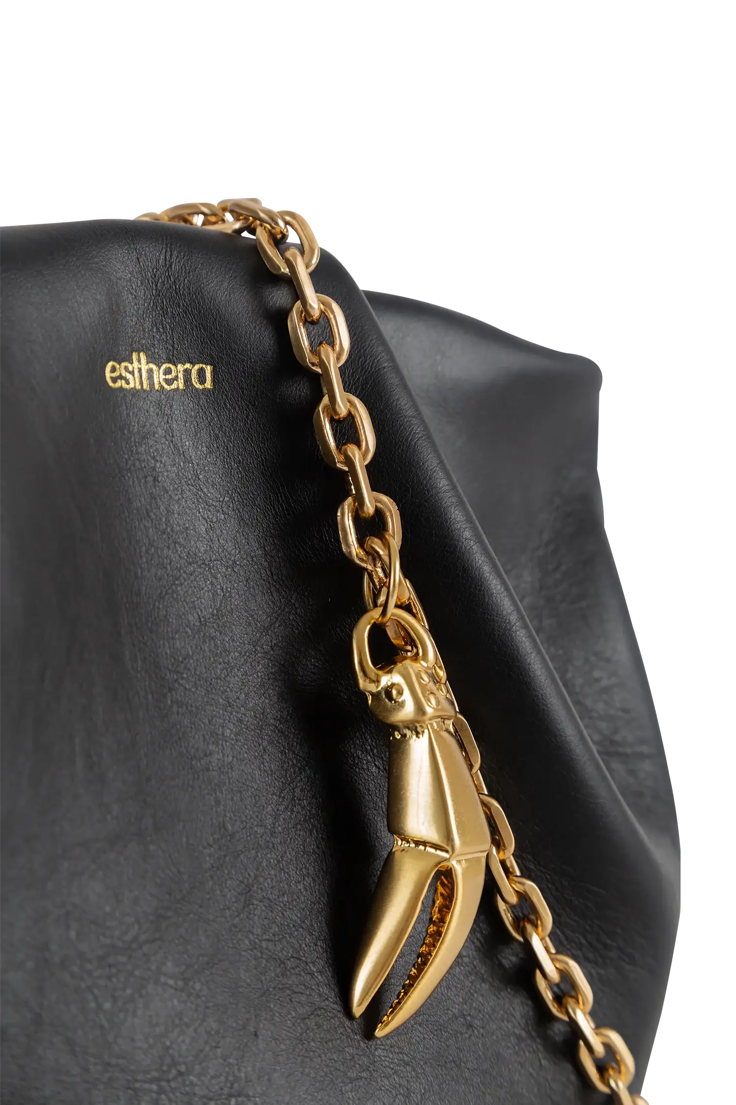 Leather Crab Clutch, Alternate, color, Black