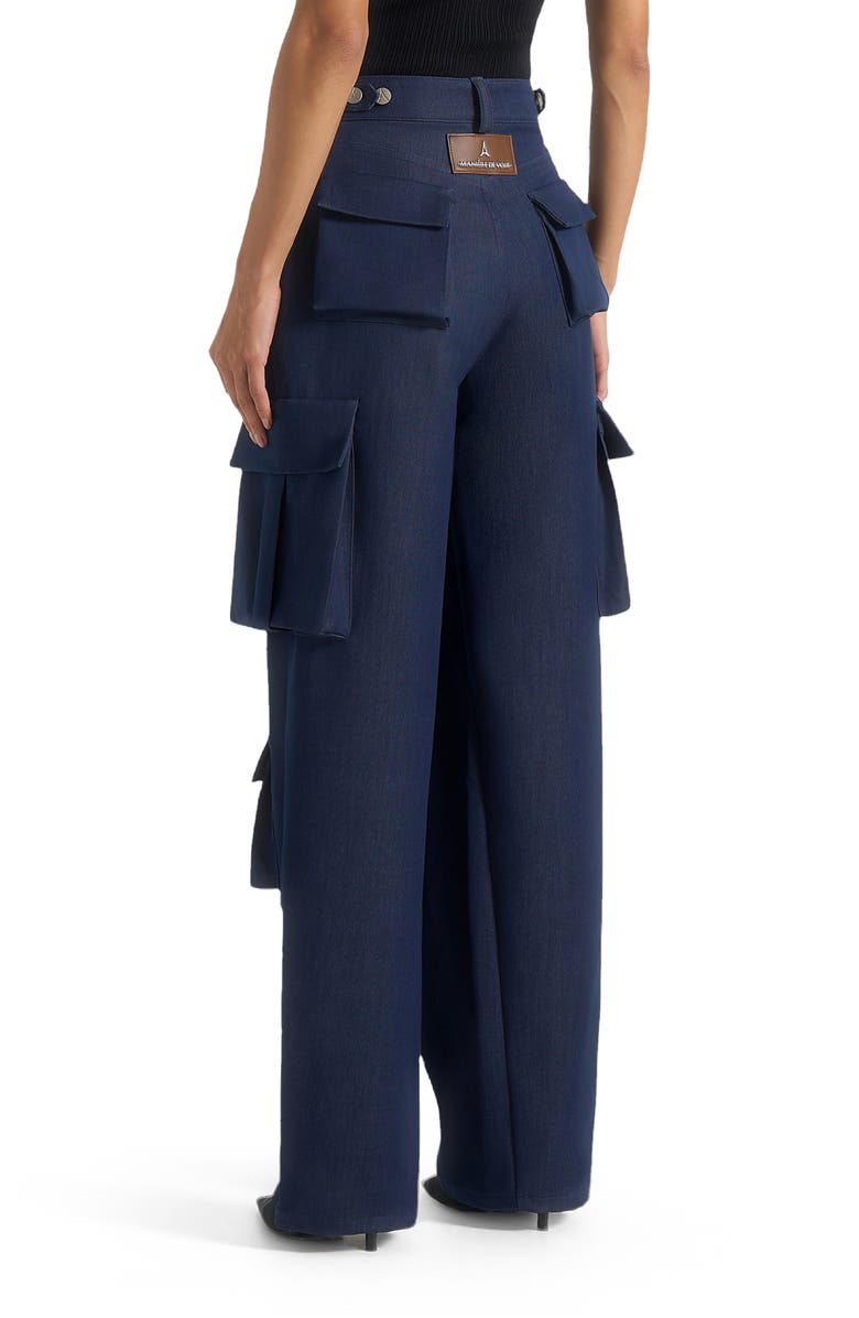 Manière De Voir Emilie High Waisted Cargo Pants, Alternate, color, Indigo
