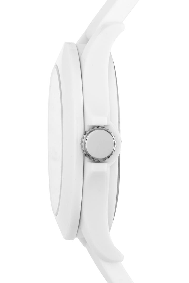 Rosencrans Silicone Strap Watch, 40mm, Alternate, color, WHITE