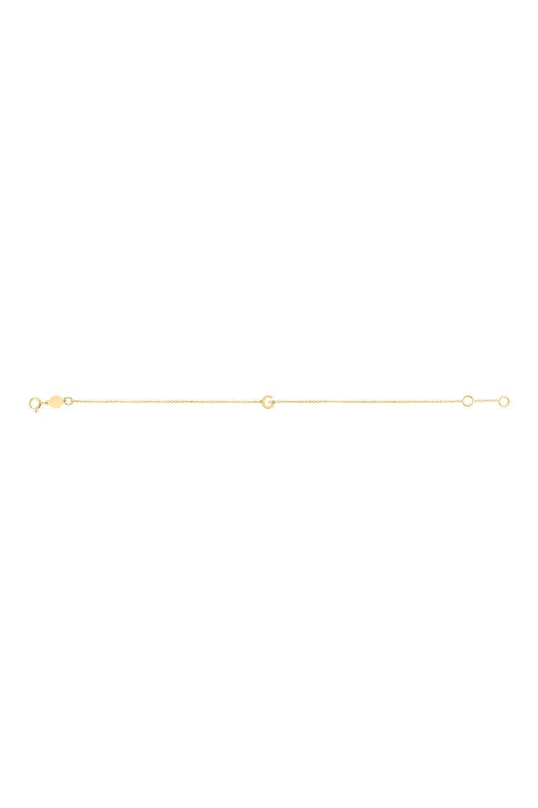 14K Gold Initial G Bracelet, Main, color, YELLOW