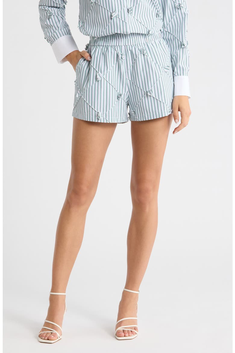 Porter Stripe Quilted Shorts, Main, color, GREEN STRIPE