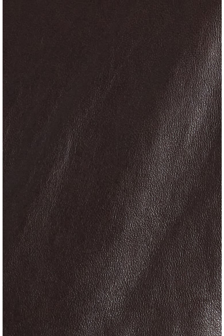 Bubble Hem Leather Bomber Jacket, Alternate, color, DARK CHOCOLATE