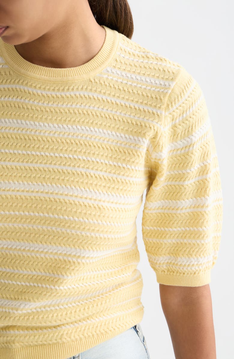 Scotch & Soda Stripe Puff Sleeve Sweater, Alternate, color, Parsnip Stripe