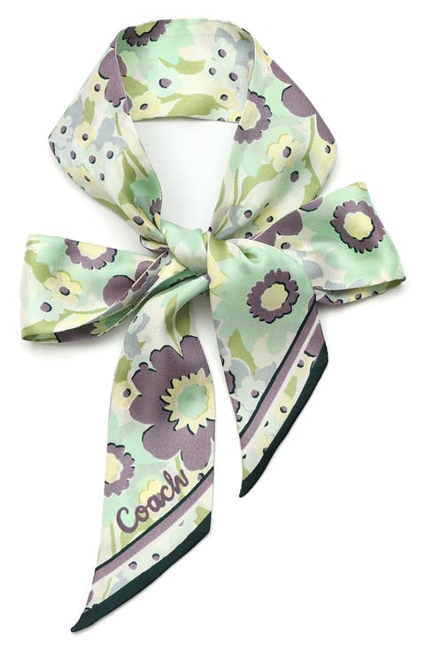 Laurel Floral Skinny Silk Scarf