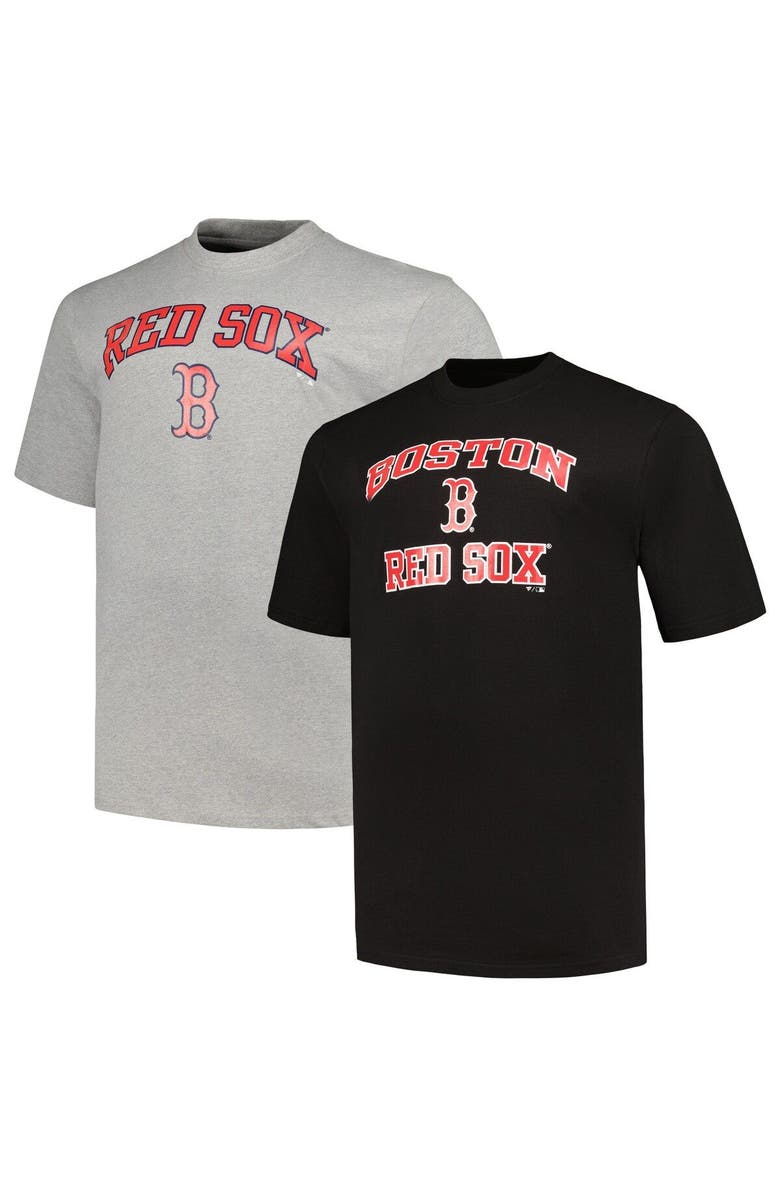 PROFILE Men's Profile Black/Heather Gray Boston Red Sox Big & Tall T-Shirt Combo Pack, Main, color, Black