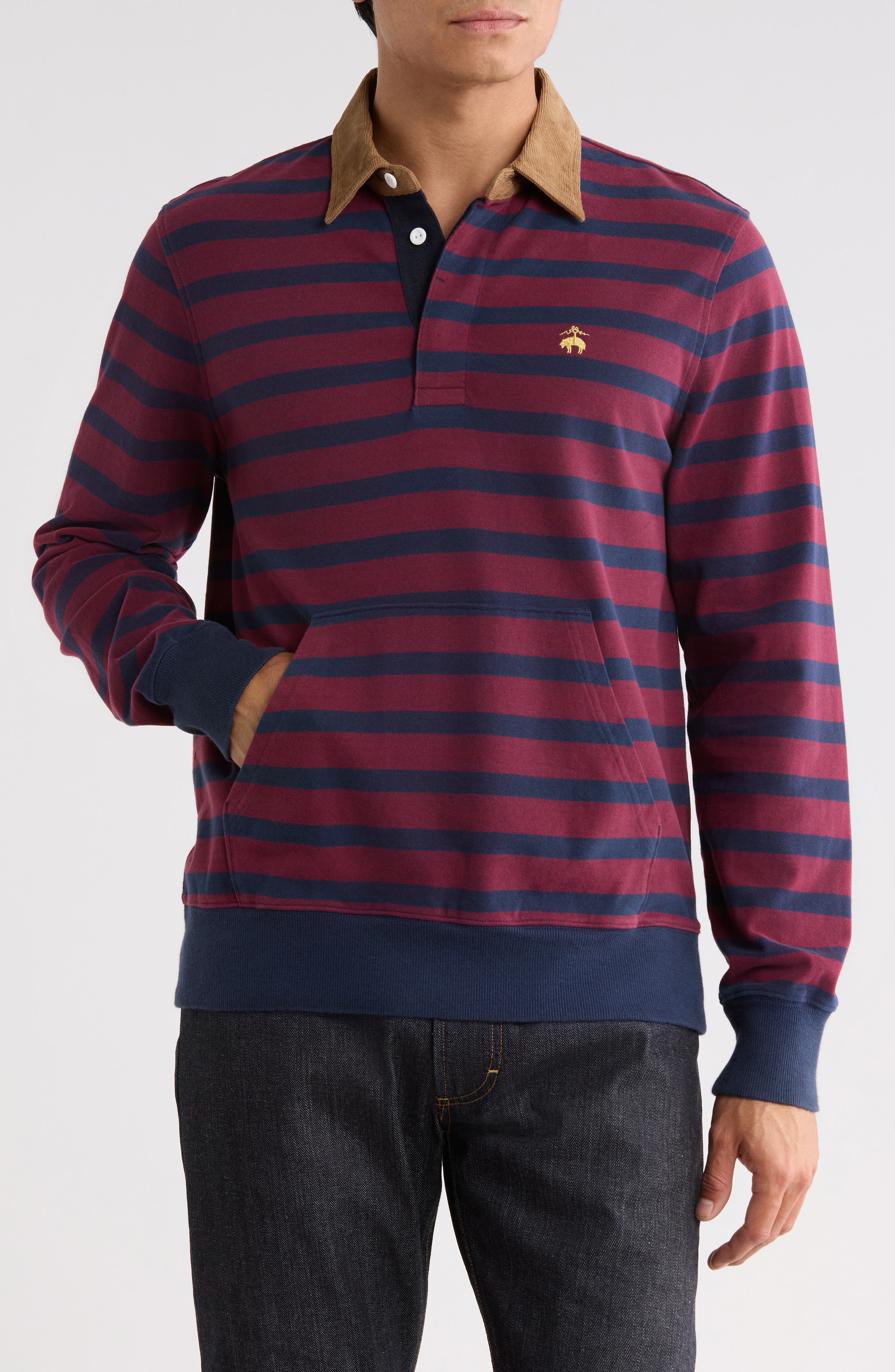 Stripe Cotton Rugby Polo