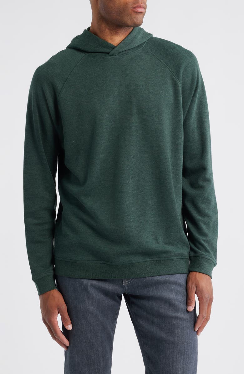 Peter Millar Crown Comfort Piqué Hoodie, Main, color, Deep Verdant