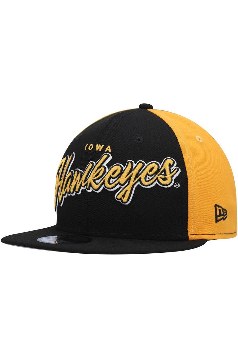 Men's New Era  Black Iowa Hawkeyes Outright 9FIFTY Snapback Hat, Alternate, color, Black