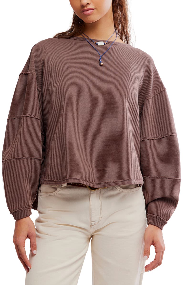 Free People Total Eclipse Oversize T-Shirt, Main, color, French Chocolate