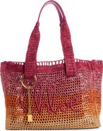Chloé Summer Banana Ombré Crochet Raffia Tote Bag