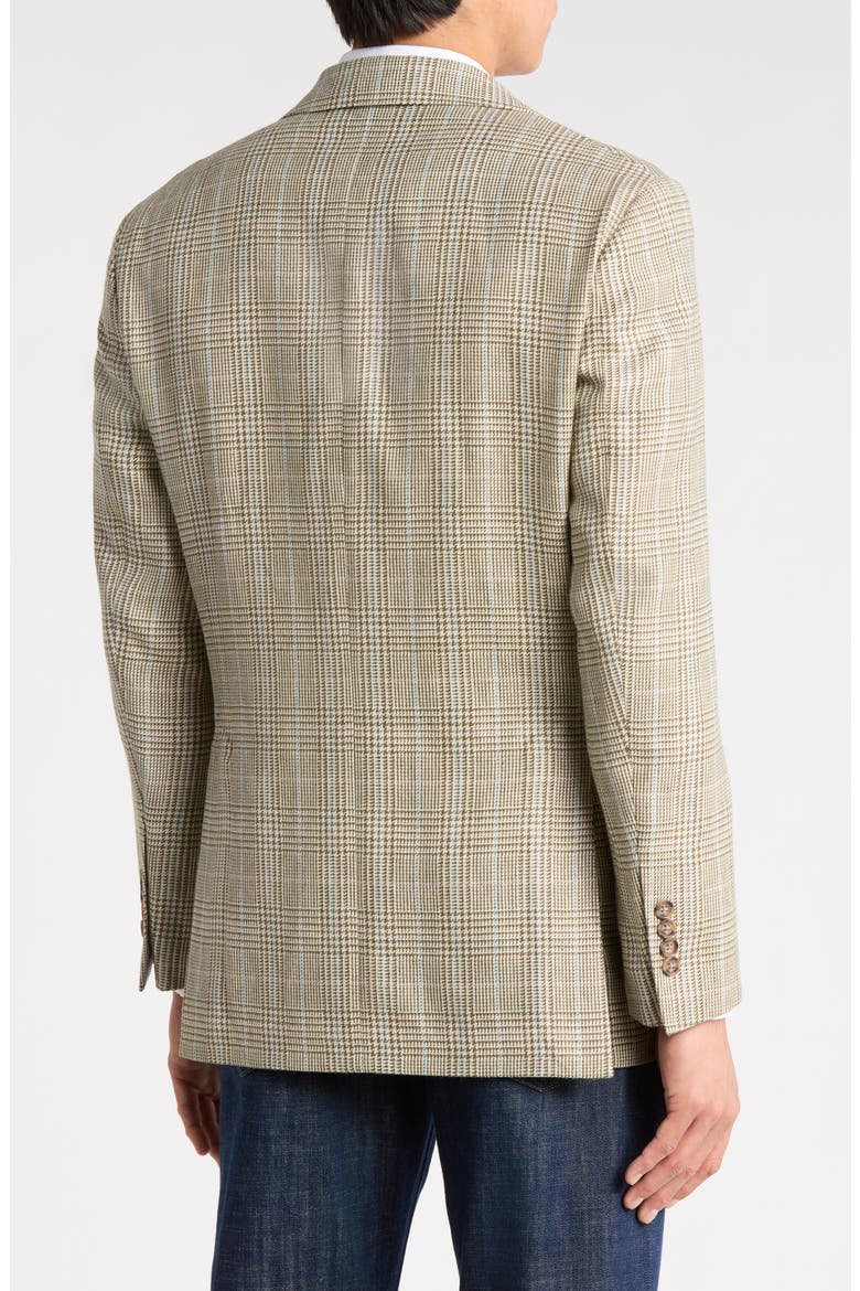 Linen & Wool Blend Two-Button Sport Coat, Alternate, color, BEIGE MULTI CHECK