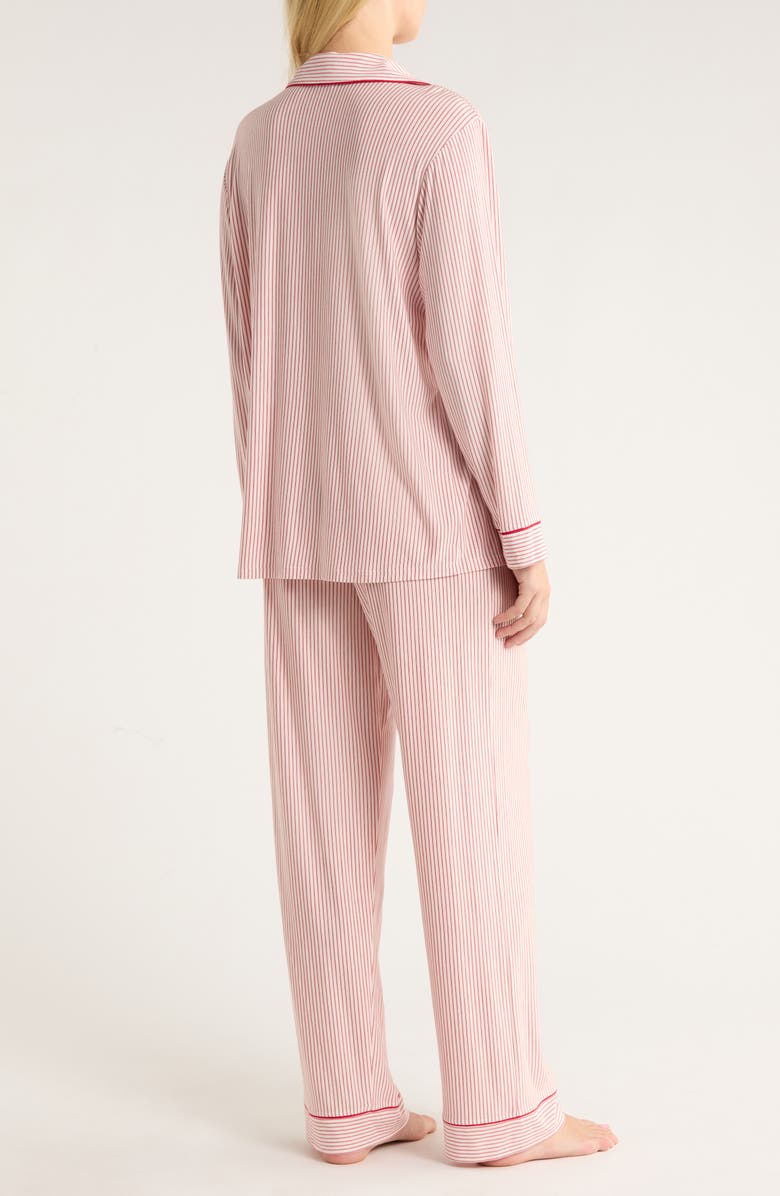 Eberjey Gisele Printed Long Pajamas, Alternate, color, Duo Stripe Hollyred/