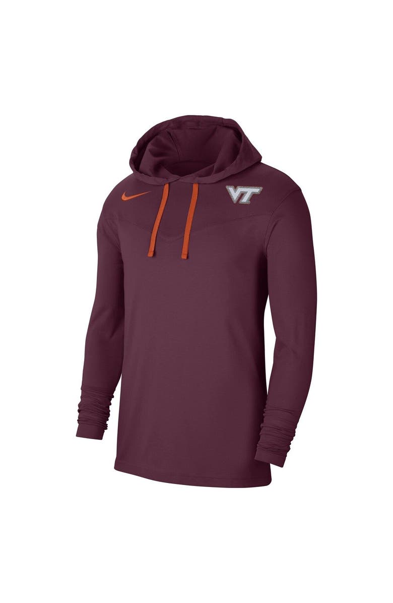 Nike Men's Nike Maroon Virginia Tech Hokies Off-Field Performance Long Sleeve Hoodie T-Shirt, Alternate, color, 