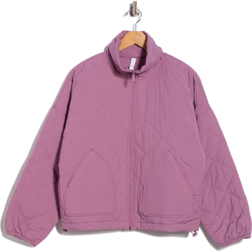 Z By Zella Wander Diamond Quilted Jacket In Purple