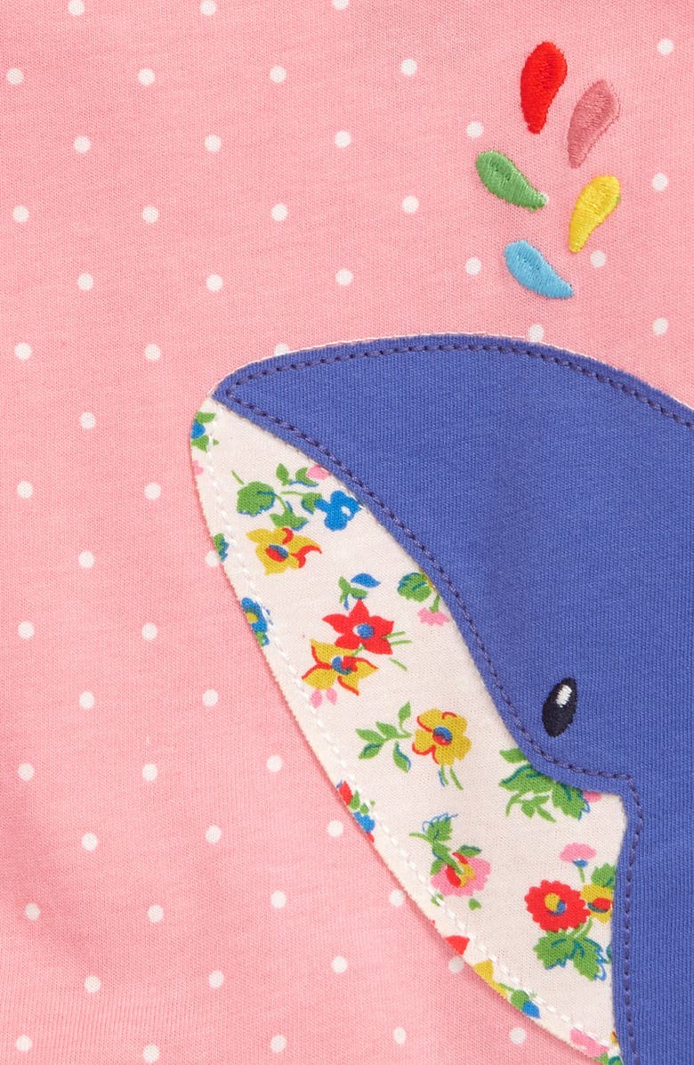 Mini Boden Kids' Whale Appliqué Romper, Alternate, color, 