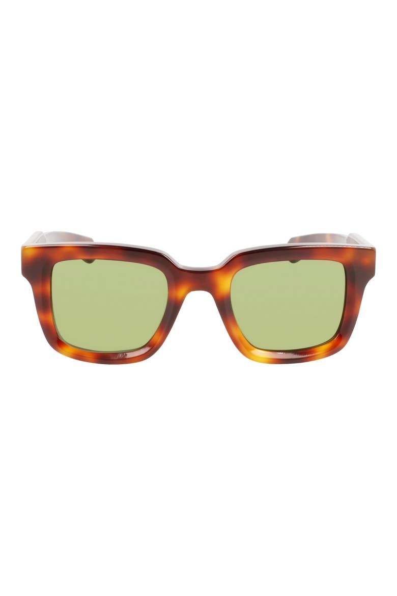 48mm Small Rectangular Sunglasses, Main, color, TORTOISE