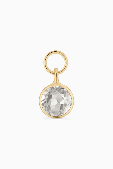 14K Yellow Gold Vivid Single Hoop Charm