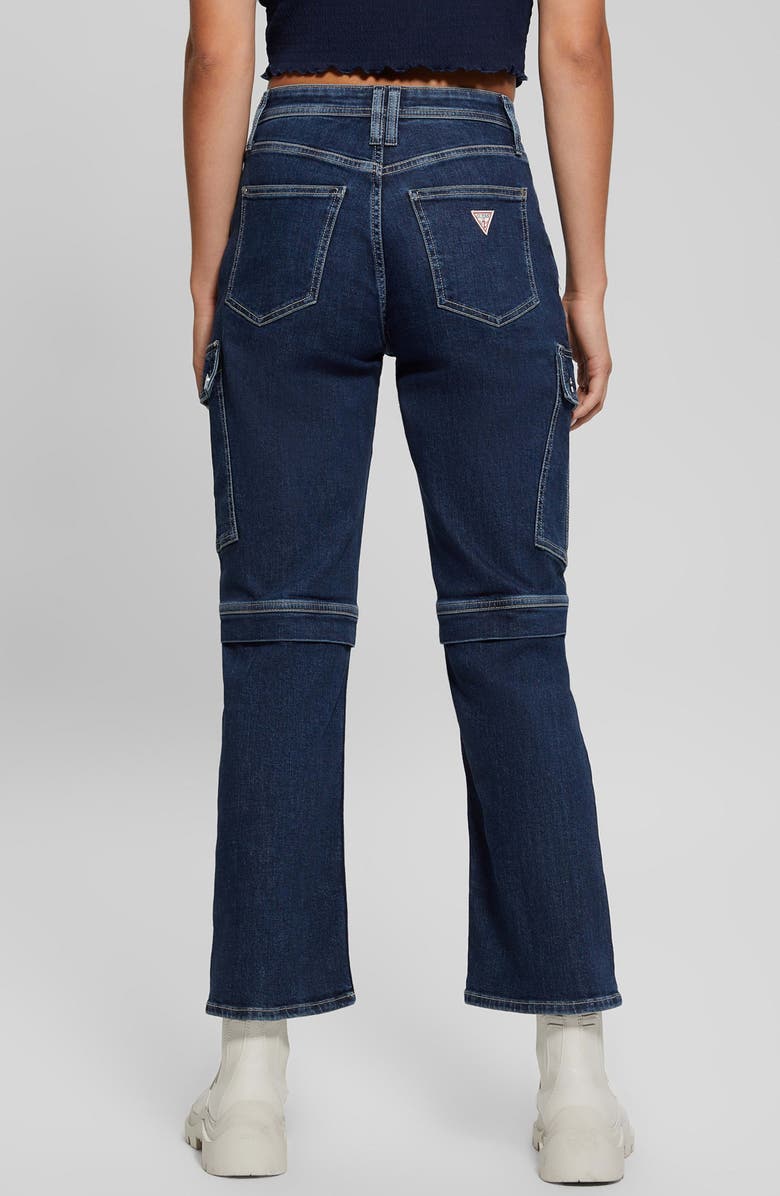 GUESS '80s High Waist Crop Cargo Jeans, Alternate, color, 