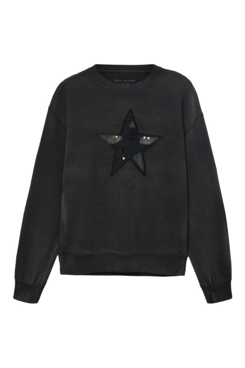 Mended Star Sweatshirt, Alternate, color, BLACK