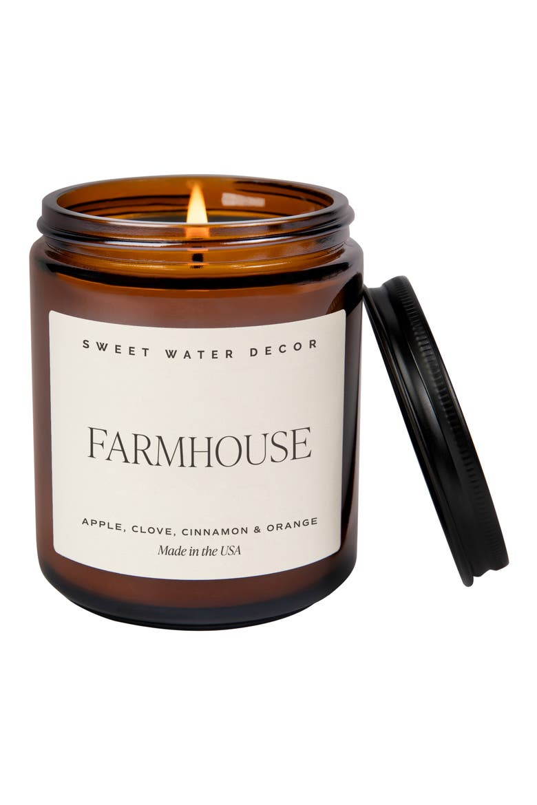 Farmhouse 9 oz. Candle, Main, color, BLACK