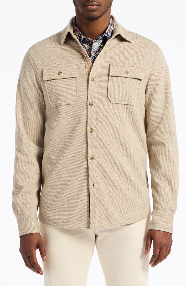 Robert Graham Vigano Knit Overshirt, Main, color, Oatmeal