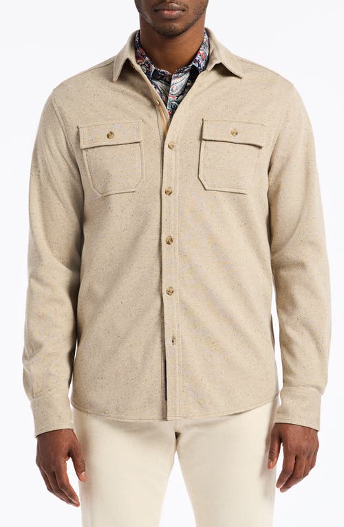 Robert Graham Vigano Long Sleeve Knit Shirt In Brown