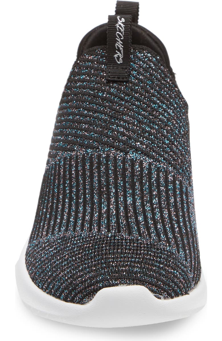 SKECHERS Ultra Flex Glitter Sock Sneaker, Alternate, color,
