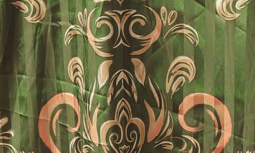 Flying Tomato Long Sleeve Print Midi Dress In Green