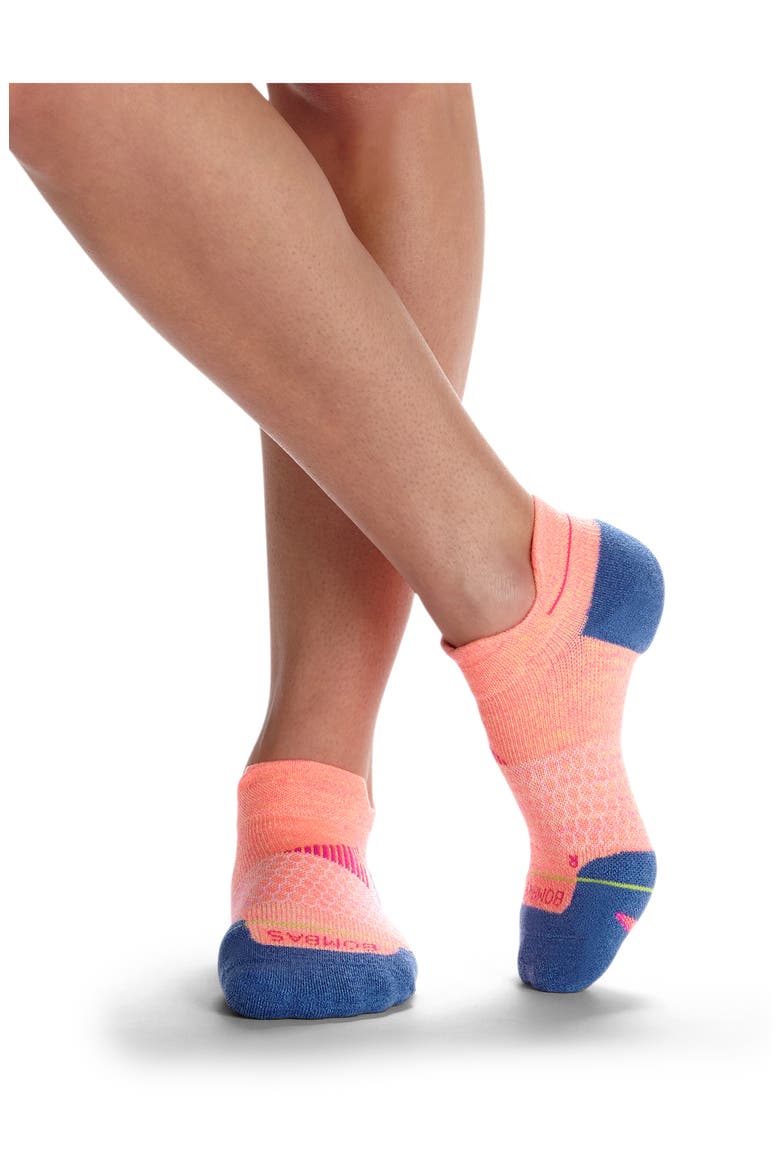 Merino Wool Blend Tab Running Socks, Alternate, color, NEON PINK
