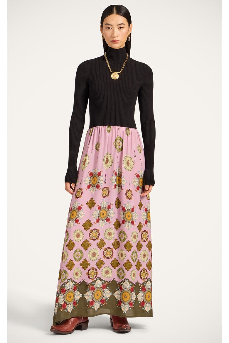 Lunaria Foulard Dress, Main, color, Nucleus Black