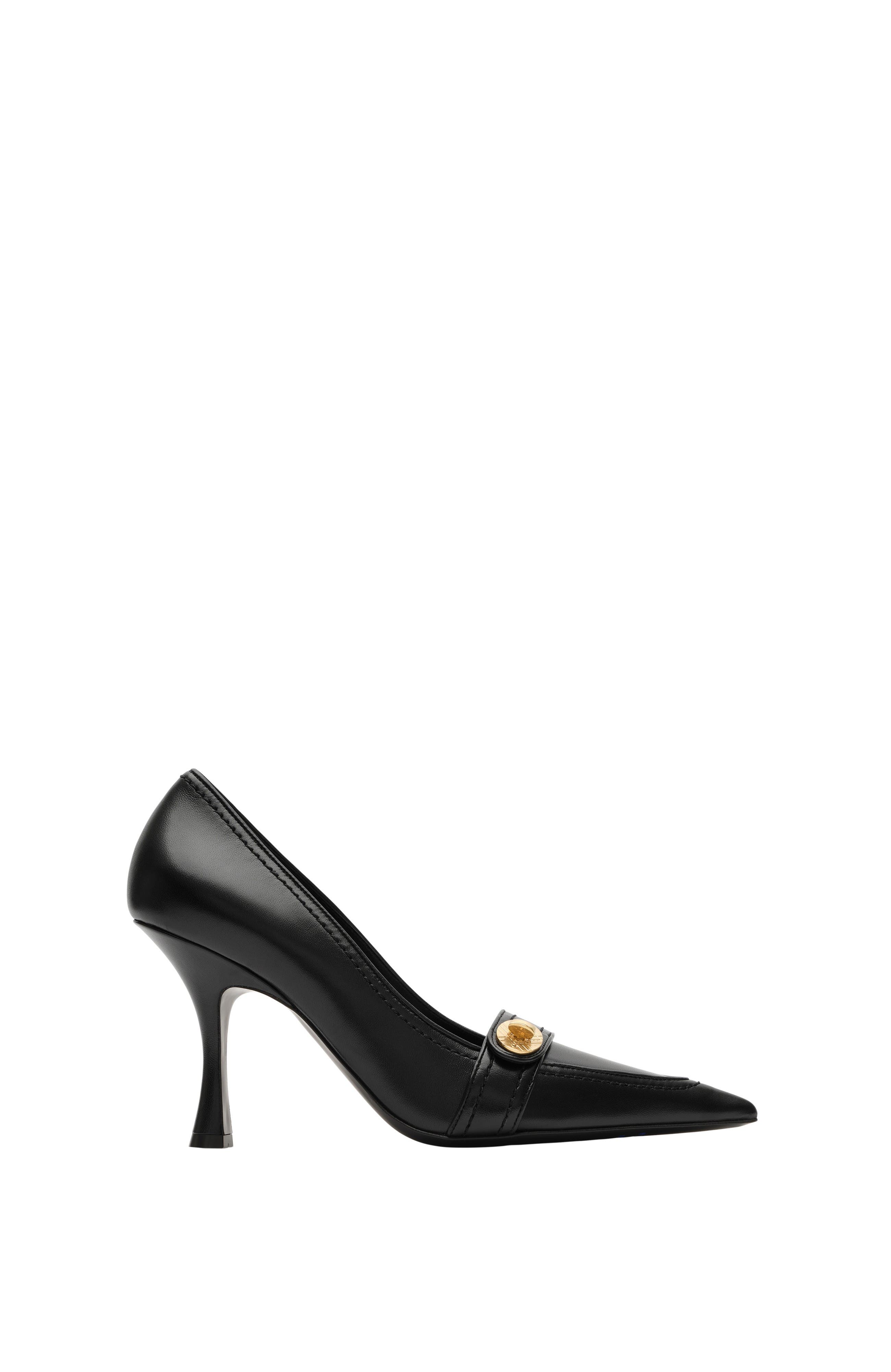 Burberry Leather Cotswolds High Pumps, Main, color, Black