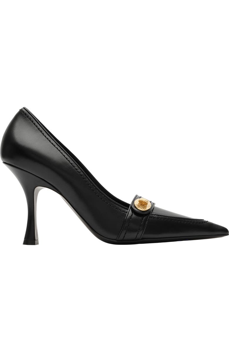 Burberry Leather Cotswolds High Pumps, Main, color, Black
