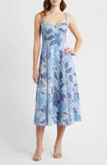 Floral Empire Waist A-Line Midi Dress