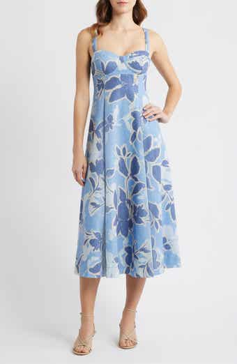 Floral Empire Waist A-Line Midi Dress