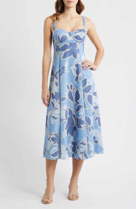 Floral Empire Waist A-Line Midi Dress