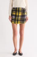 matty m. Buckle Plaid A-Line Miniskirt