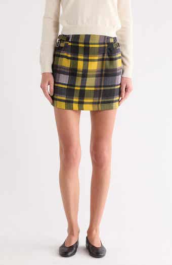 matty m. Buckle Plaid A-Line Miniskirt