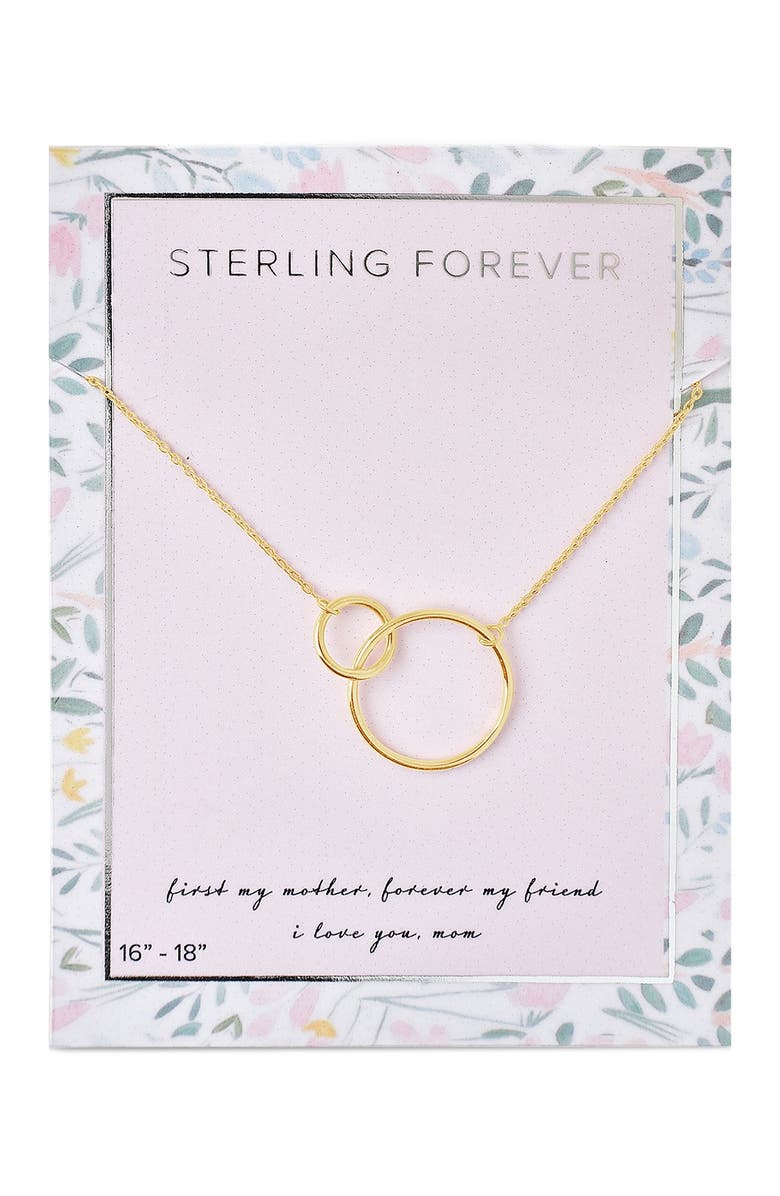 Sterling Forever 14K Yellow Gold Vermeil Interlocking Open Circle Pendant Necklace, Alternate, color, 