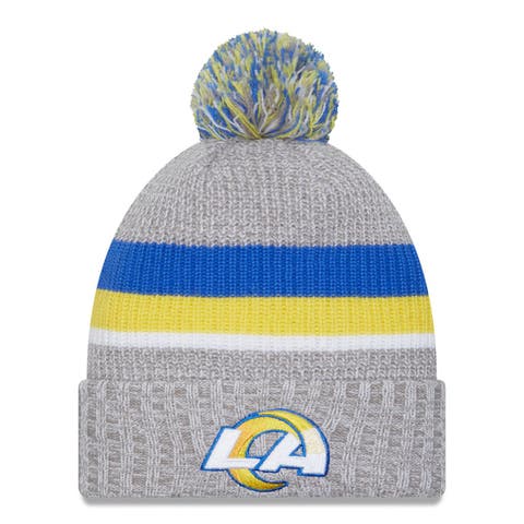 Men's New Era Heather Gray Los Angeles Rams Cuffed Knit Hat with Pom