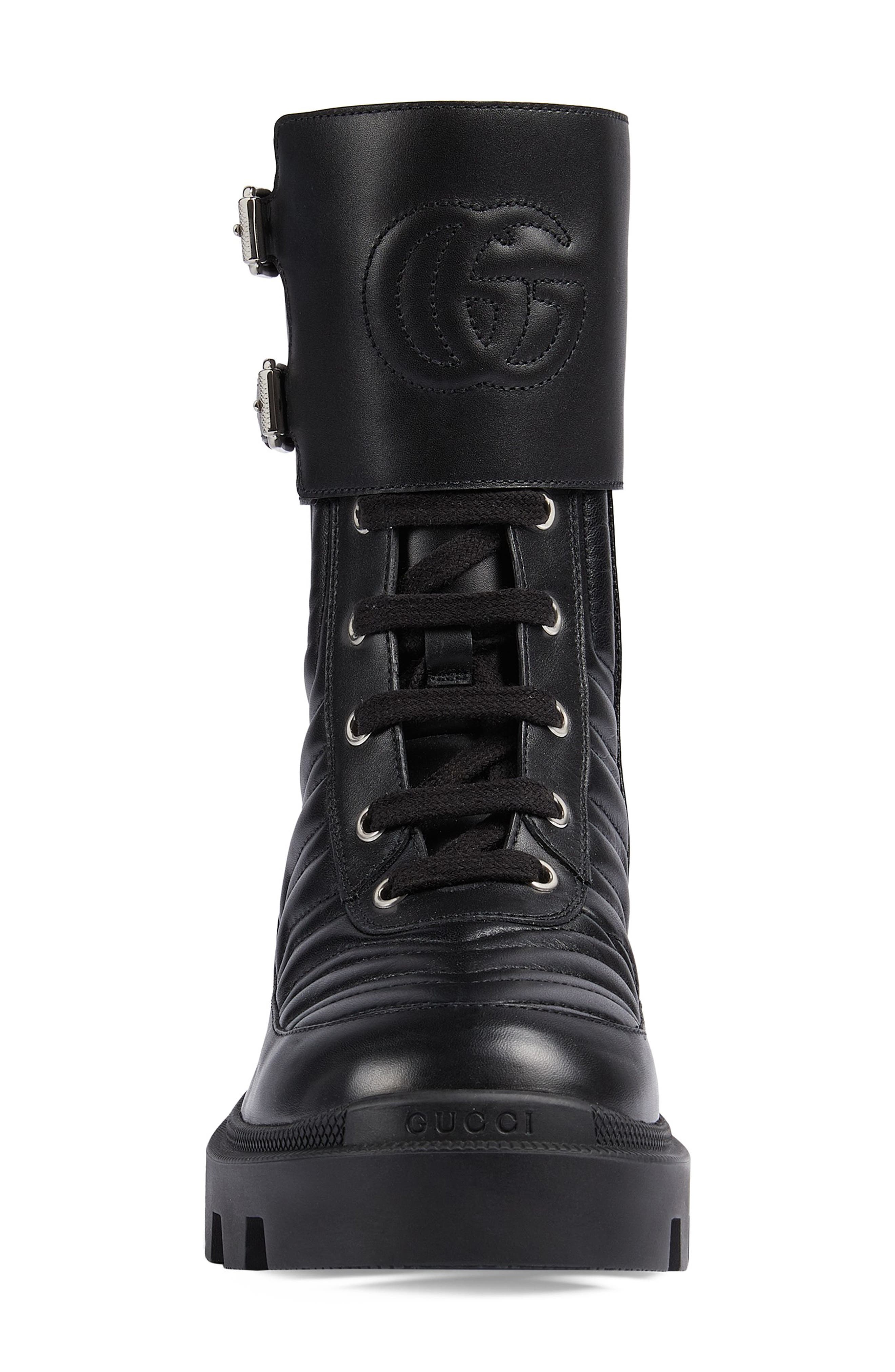 Gucci Frances GG Matelassé Platform Combat Boot, Alternate, color, 