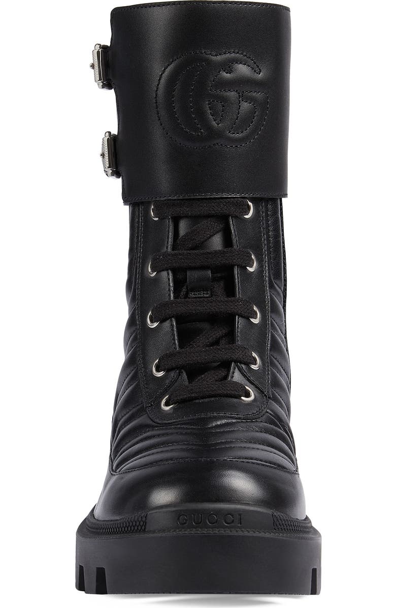 Gucci Frances GG Matelassé Platform Combat Boot, Alternate, color,