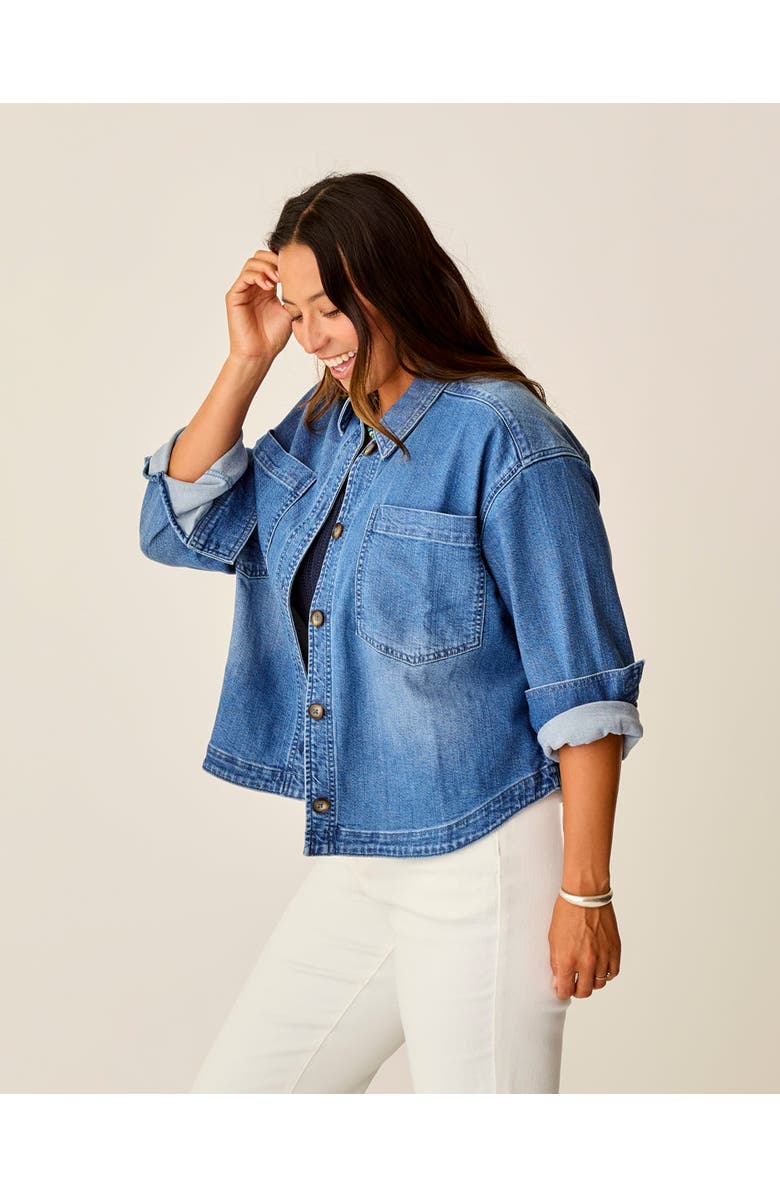 Carve Designs Flora Denim Shacket, Alternate, color, Magnolia