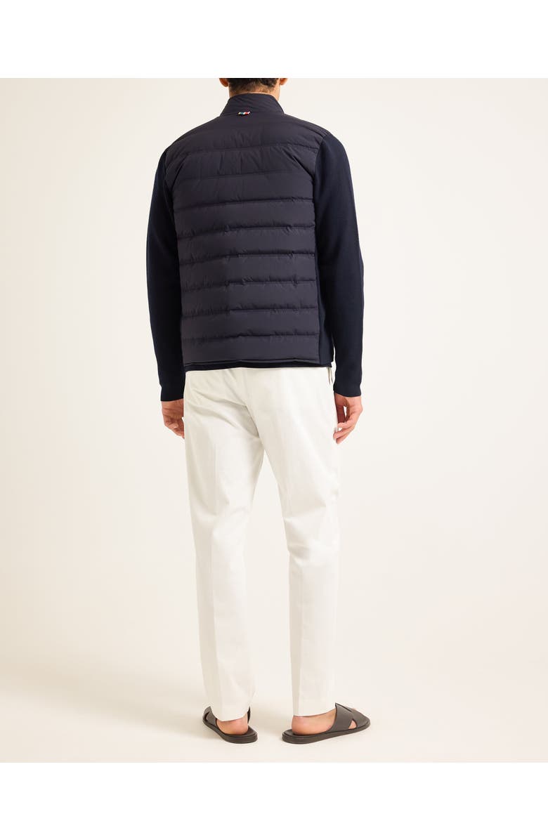 Orlebar Brown Wallace Down Quilted Knitted Sleeve Merino Jacket, Alternate, color, Night Iris