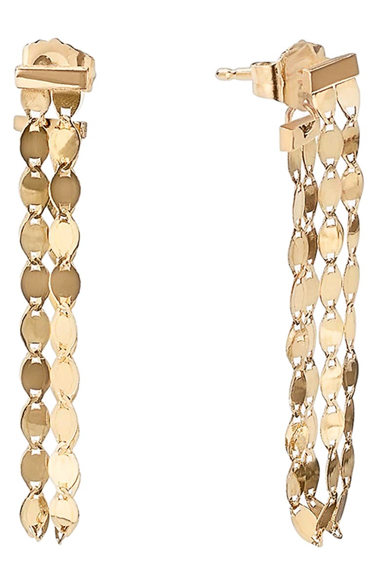 LANA Petite Nude Fringe Drop Earrings, Main, color, 