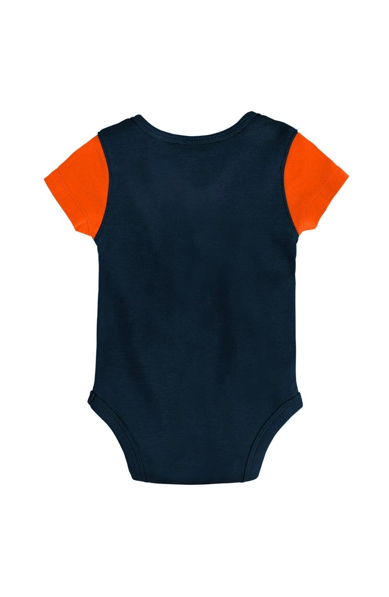 Outerstuff Newborn & Infant Navy/Orange Chicago Bears Little Champ Three-Piece Bodysuit Bib & Booties Set, Alternate, color, Navy