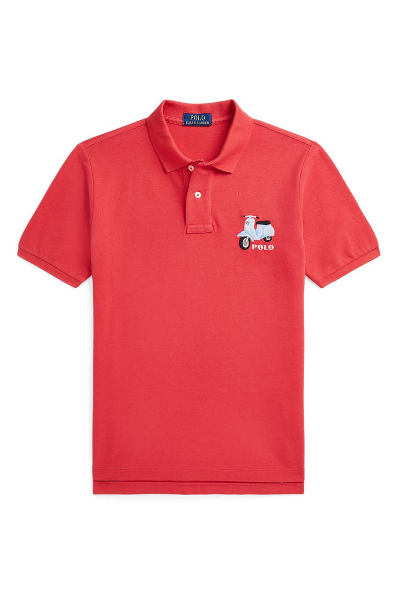 Polo Ralph Lauren Kids' Scooter Embroidered Cotton Piqué Polo, Main, color, 