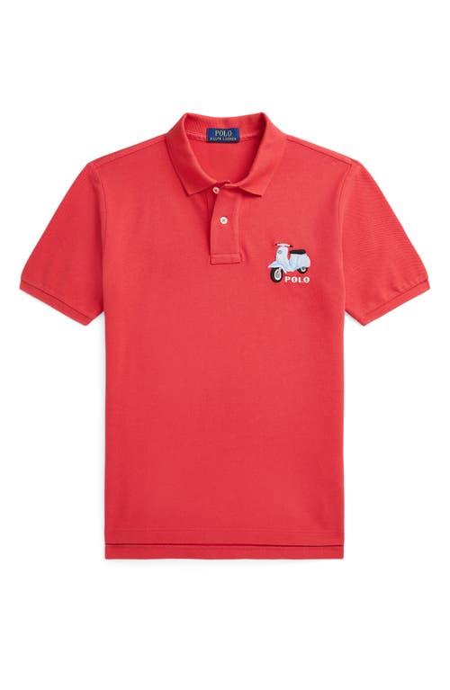 Polo Ralph Lauren Big Boys Scooter-embroidered Polo Shirt In Starboard Red